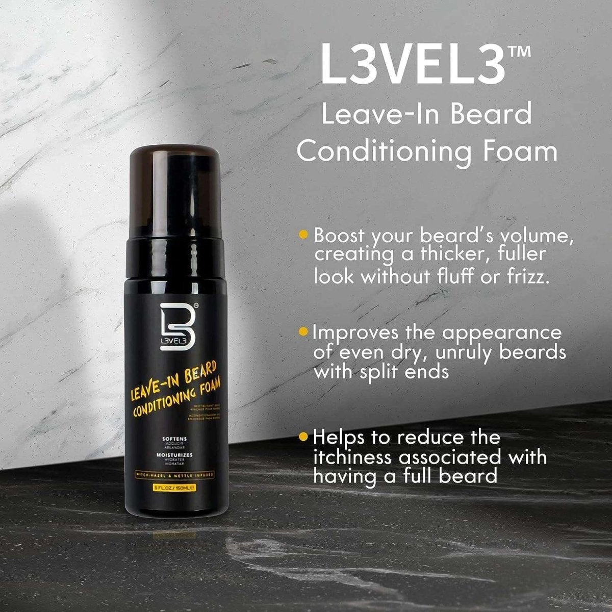 L3VEL3 Leave - In Beard Conditioning Foam (150ml/5oz) - Kade Hair