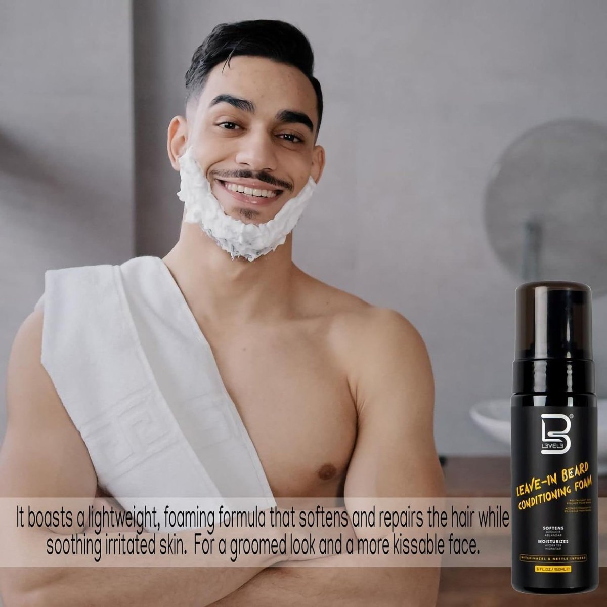 L3VEL3 Leave - In Beard Conditioning Foam (150ml/5oz) - Kade Hair