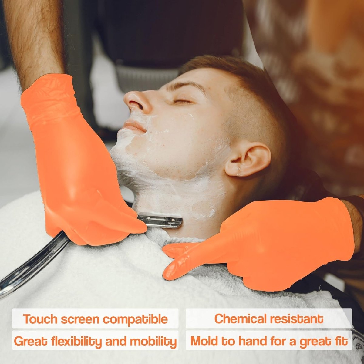 L3VEL3 Professional Nitrile Gloves 100pk - Orange - Kade Hair