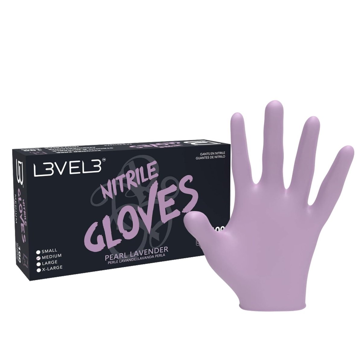 L3VEL3 Professional Nitrile Gloves 100pk - Pearl Lavender - Kade Hair