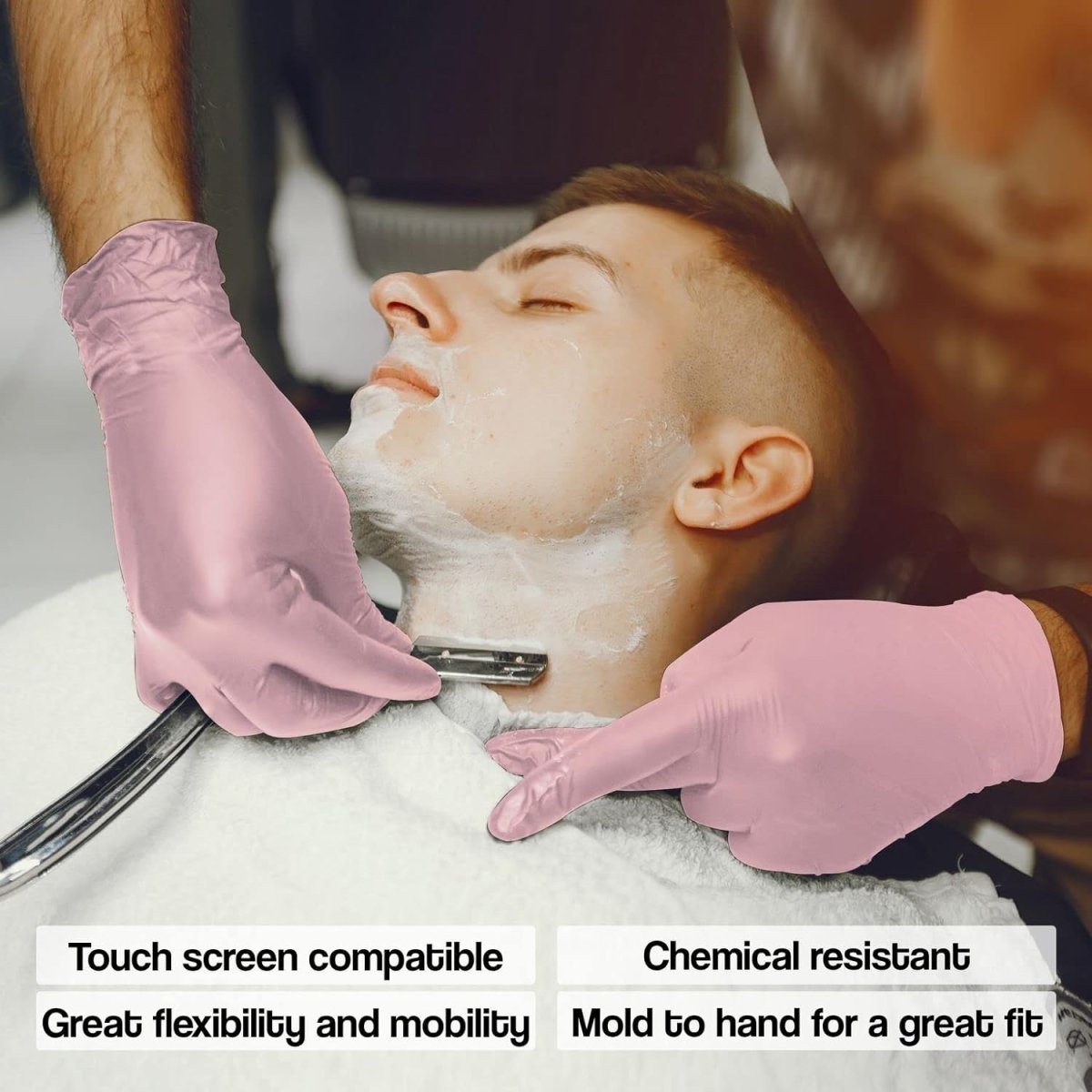 L3VEL3 Professional Nitrile Gloves 100pk - Pearl Pink - Kade Hair