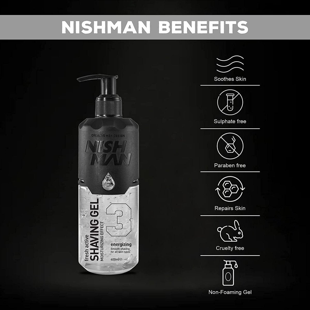 Nishman Shaving Gel (400ml/13.5oz) - Kade Hair