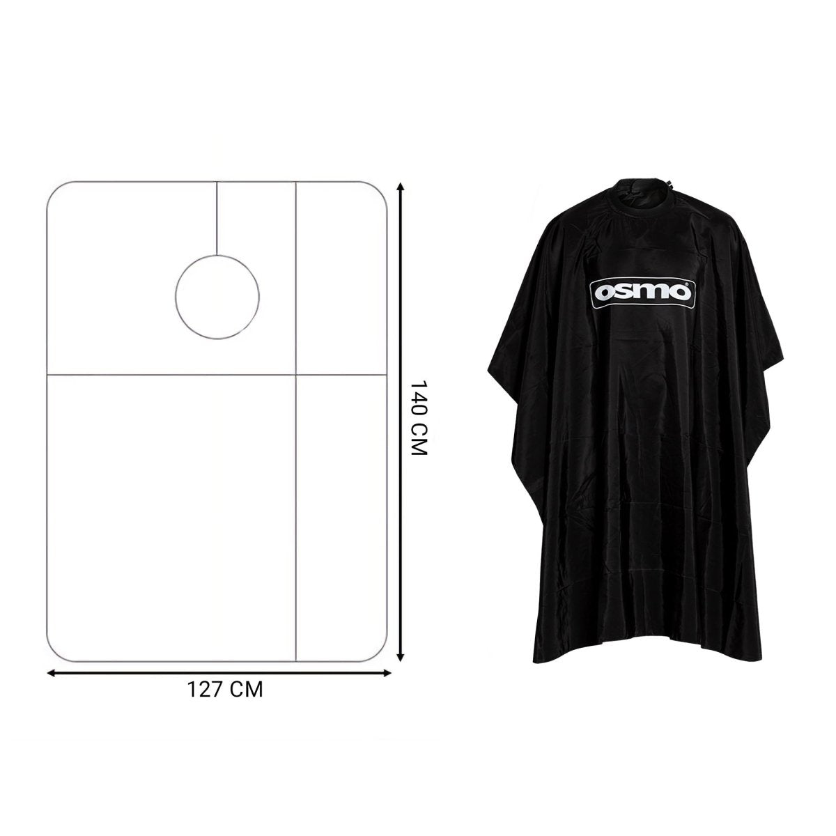 Osmo - Barber Hairdressing Tint Cape & Gown Black - Kade Hair