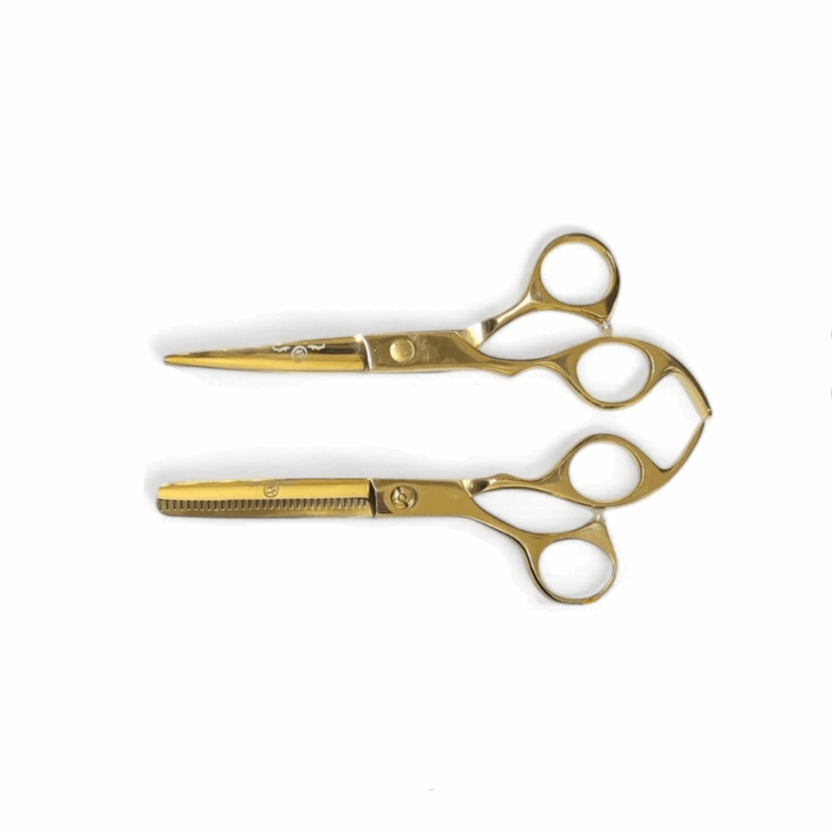 Rolda 6" Left Handed Hair Cutting Scissors & Thinning Shears Set - Gold - Kade Hair