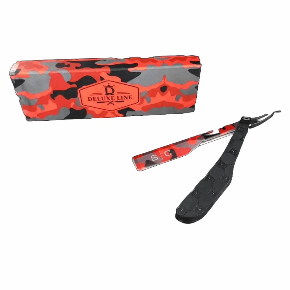 StyleCraft Deluxe Camo Line Straight Edge Razor Tool - Kade Hair