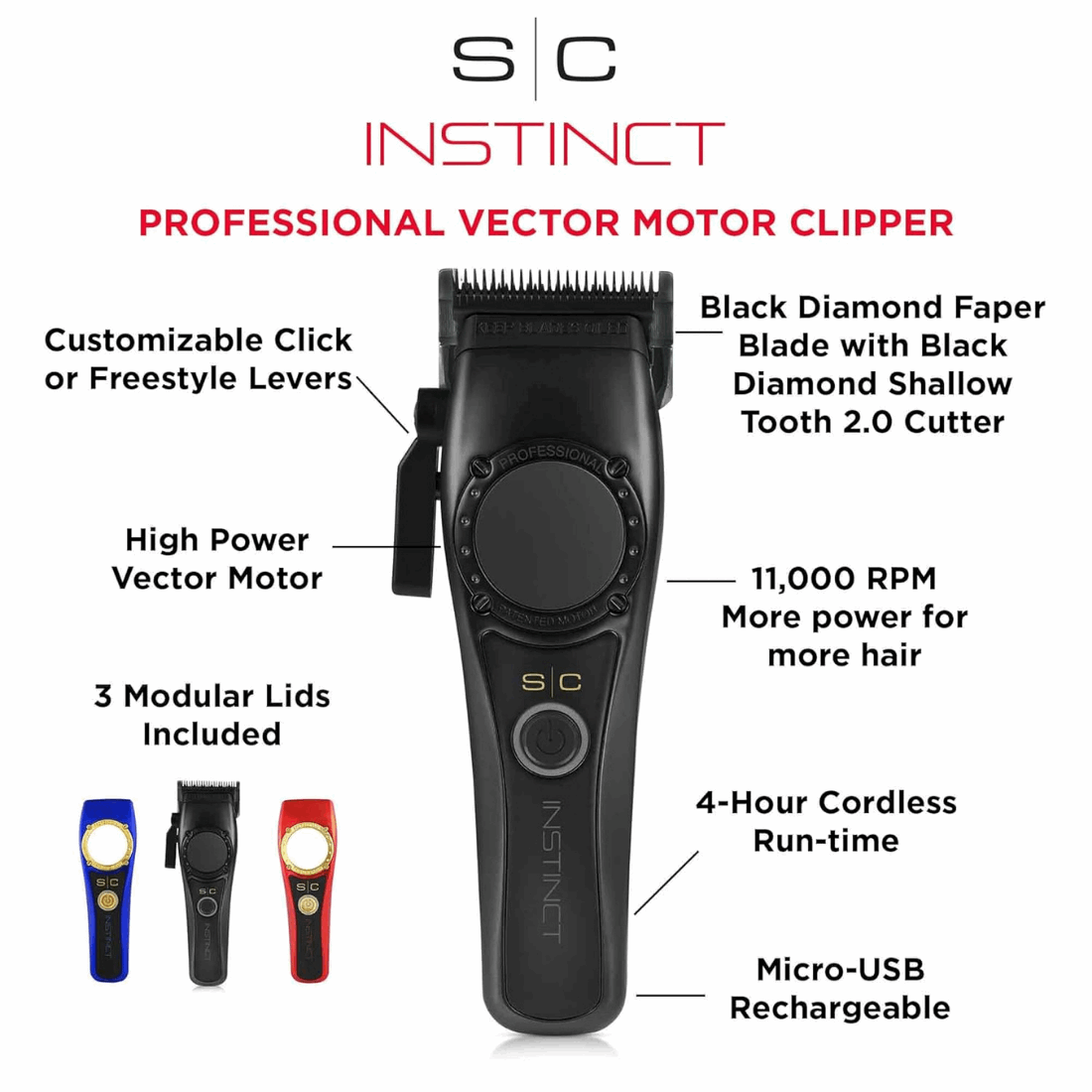 StyleCraft Instinct Cordless Clipper with Intuitive Torque Control - Kade Hair