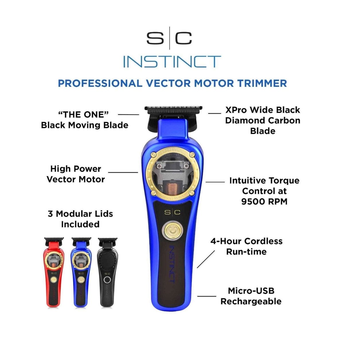 Stylecraft Instinct Vector Motor Cordless Clipper & Trimmer Combo Set - Kade Hair