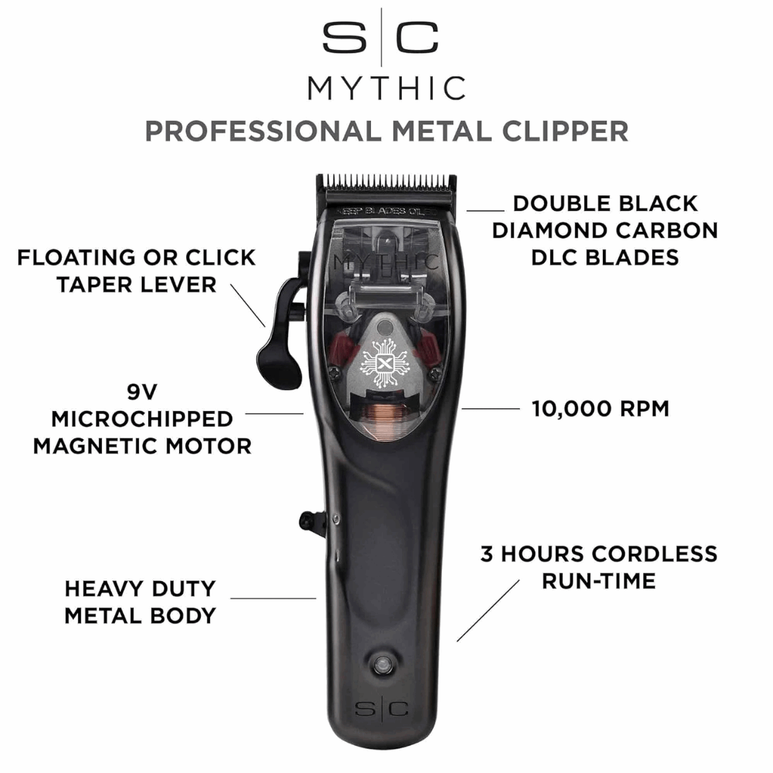 StyleCraft Mythic Professional Metal Hair Clipper With Microchipped Magnetic Motor - Kade Hair