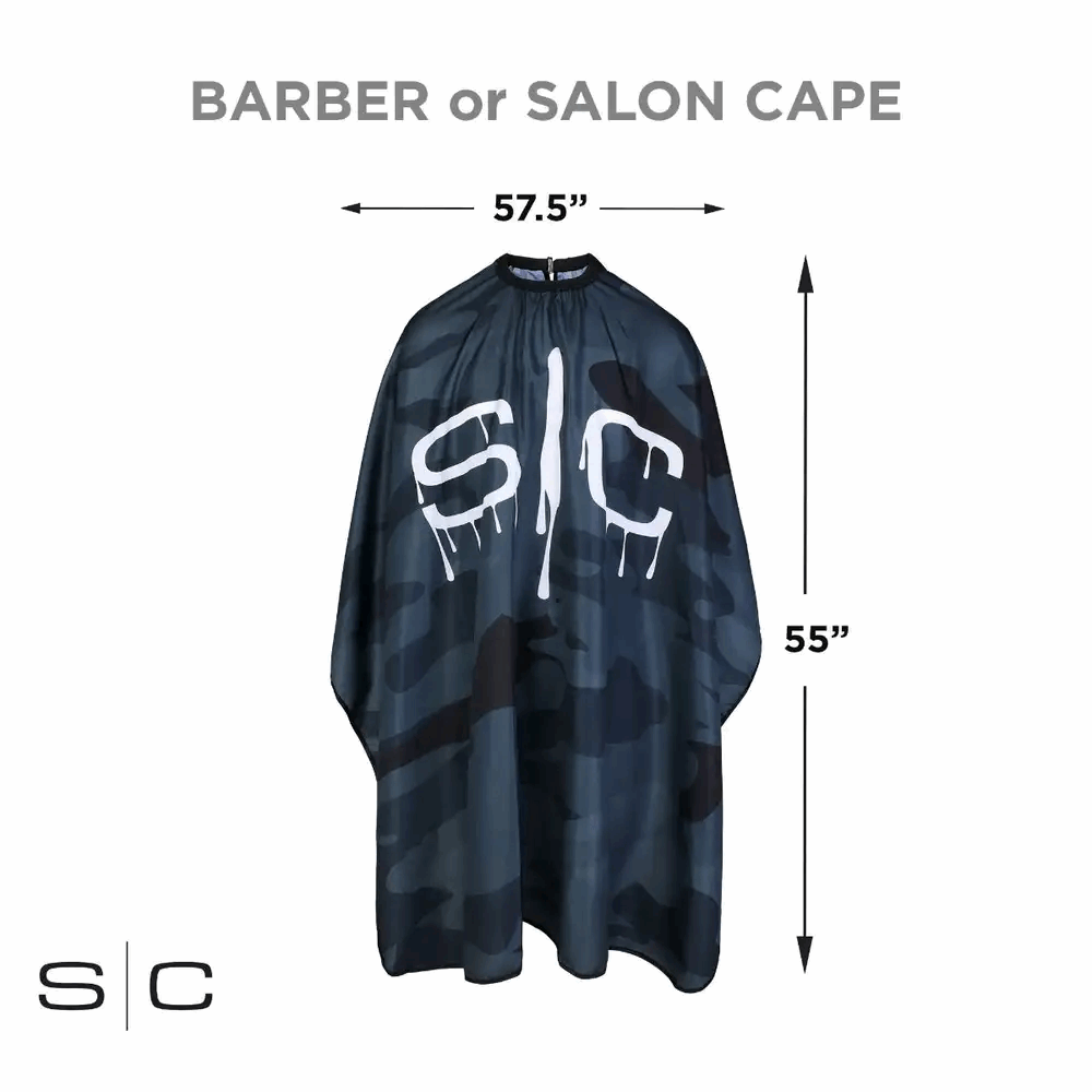 StyleCraft Professional Black Camo Hair Cutting Cape (SC324B) - Kade Hair