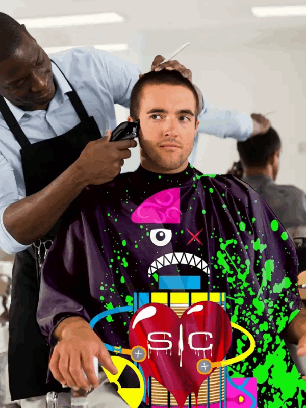 StyleCraft Radioactive Barber & Stylist Cape - Black - Kade Hair