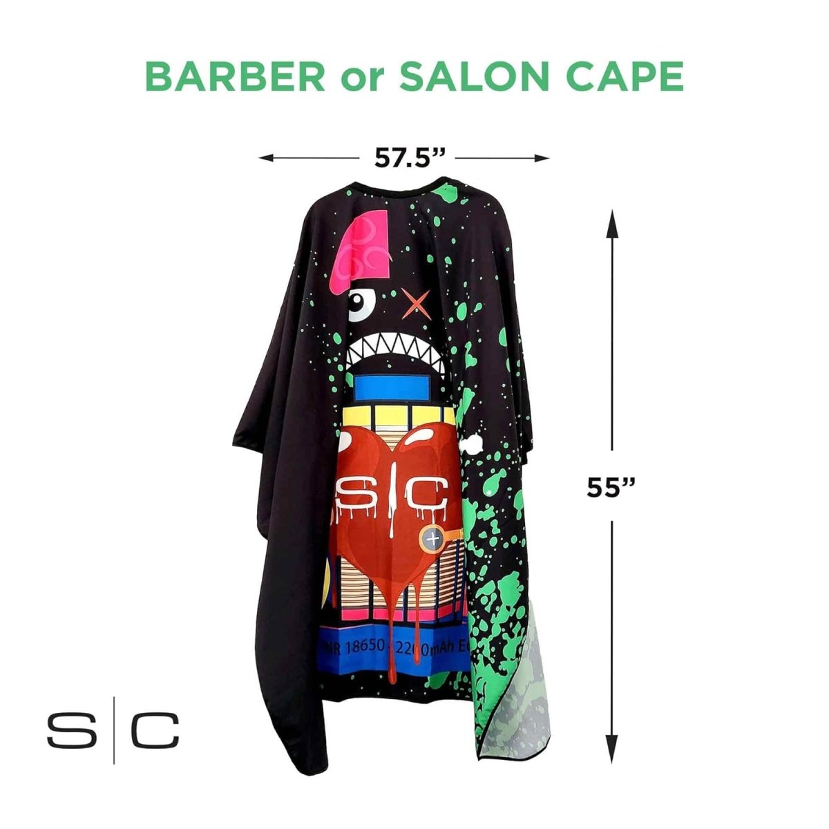StyleCraft Radioactive Barber & Stylist Cape - Black - Kade Hair