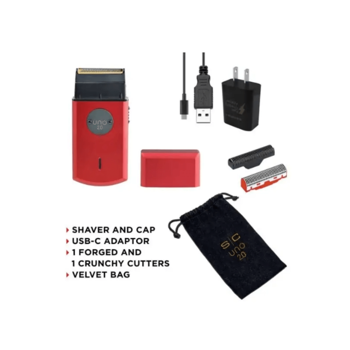 StyleCraft Uno 2.0 USB Rechargeable Single Foil Shaver - Red (SC803R) - Kade Hair