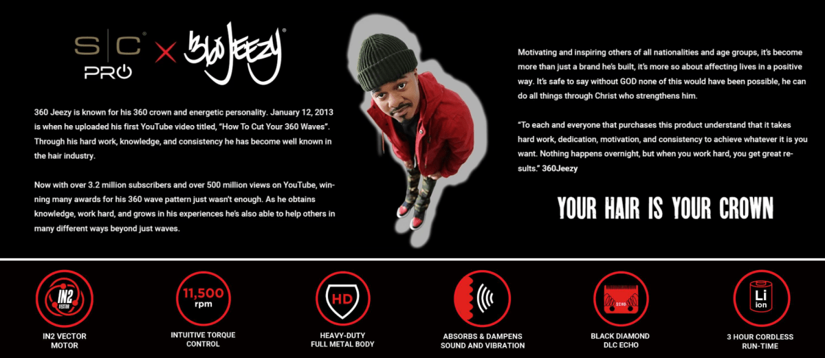 StyleCraft x 360 Jeezy Cordless Vector Motor Clipper - Kade Hair