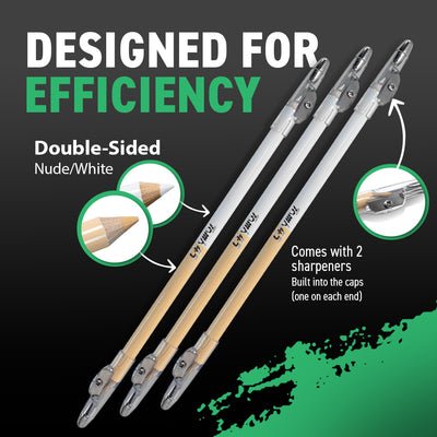 Tomb45 Precision Double Sided Barber Pencil White/Nude (3pk) - Kade Hair