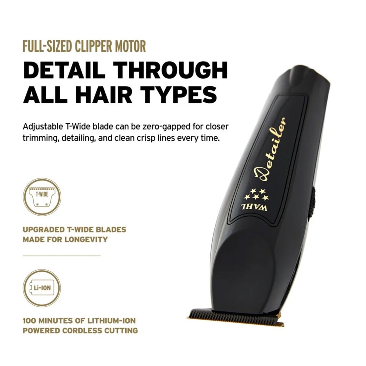 Wahl Black Cordless Detailer Li Trimmer - Kade Hair
