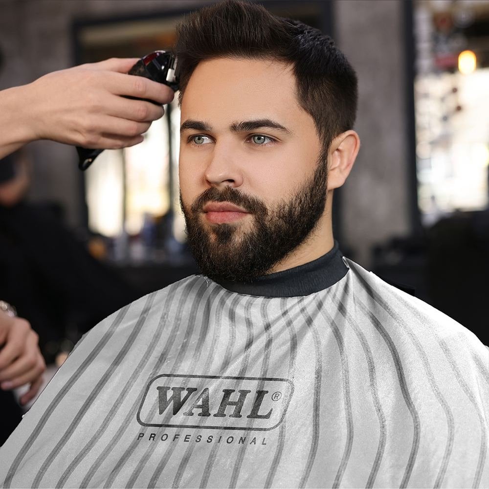 Wahl Pin Stripe Barbers Cape - White - Kade Hair
