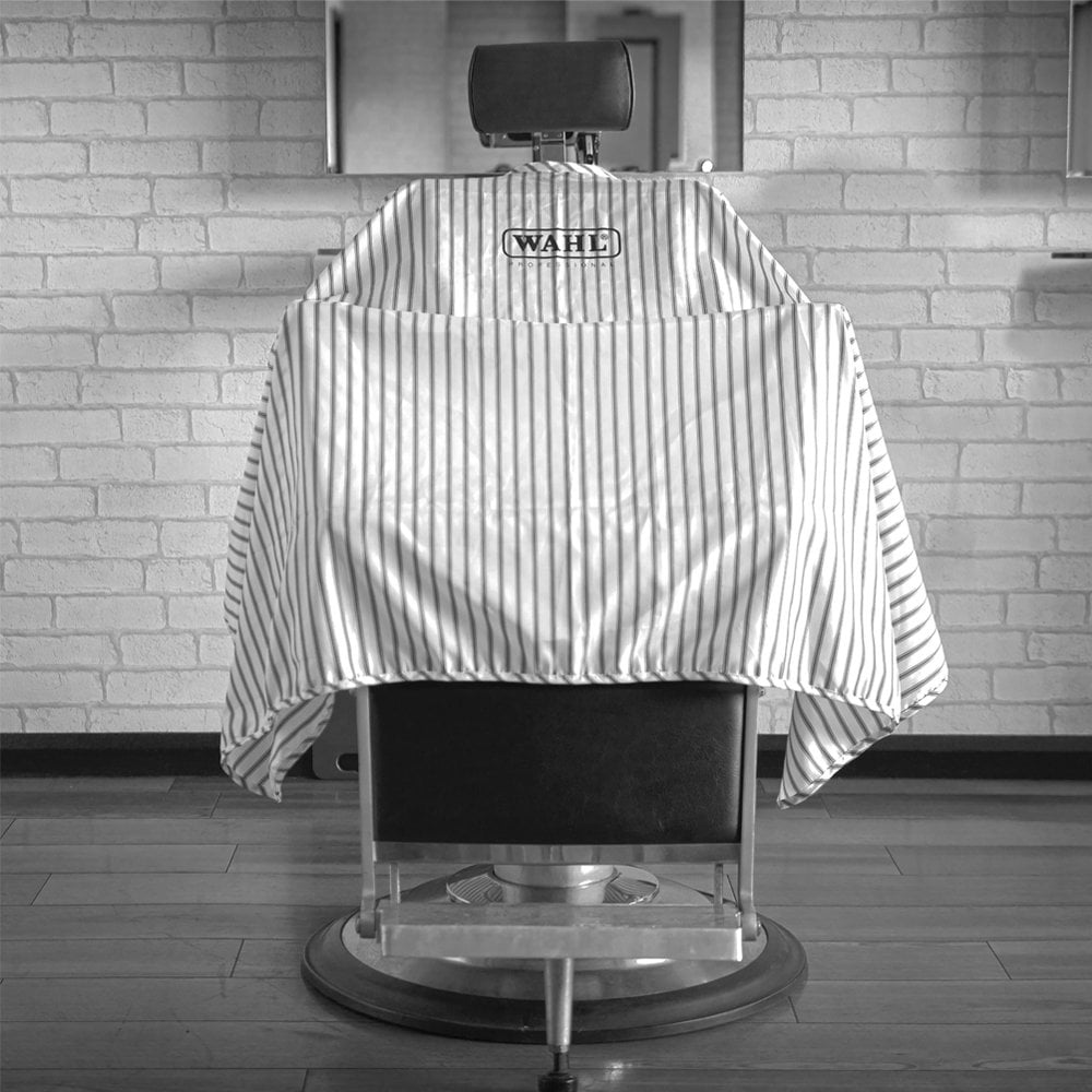 Wahl Pin Stripe Barbers Cape - White - Kade Hair